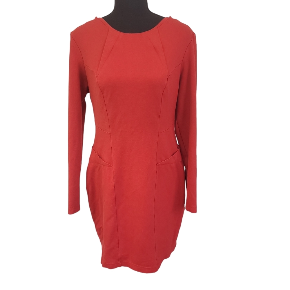 Asos women's ruby red long sleeve mini dress, 12